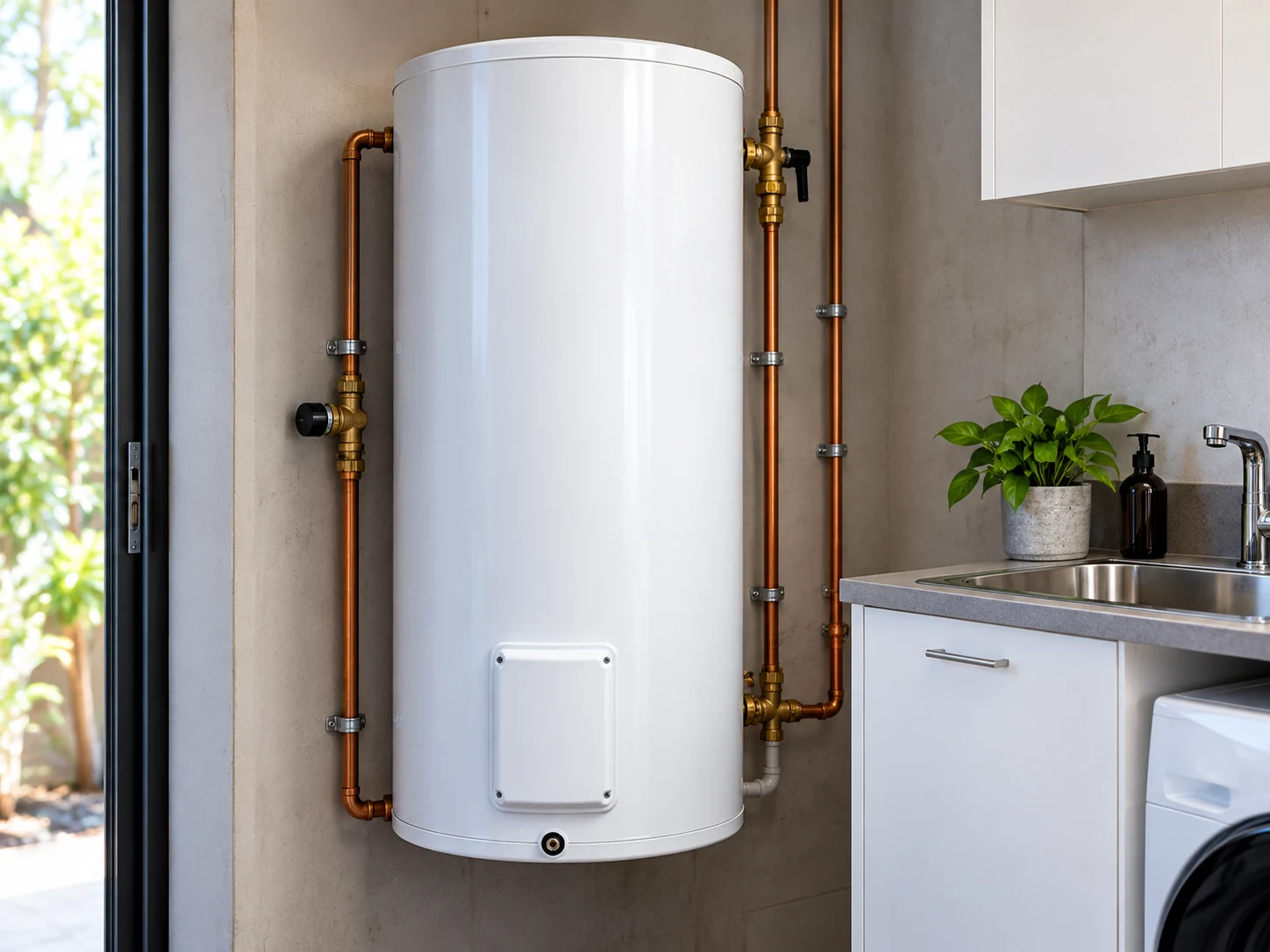 Hot-water system, illustrative concept